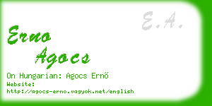 erno agocs business card