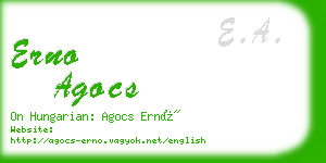 erno agocs business card